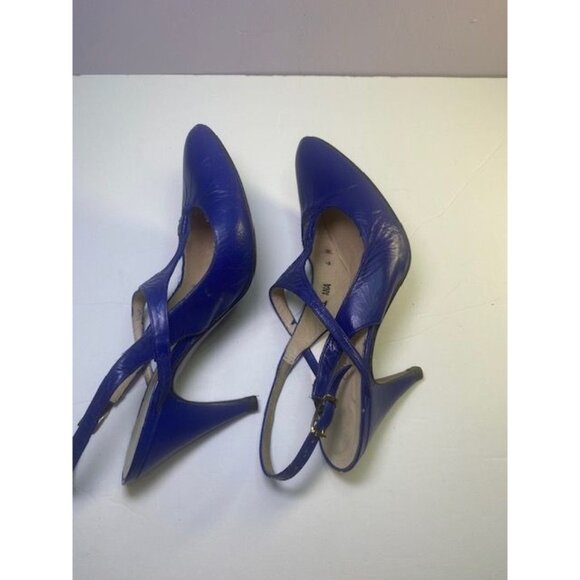 Vintage Royal Blue Strappy Heels Rosina Ferragamo Schiavone - Size 4  Fun & Fab - Picture 7 of 15
